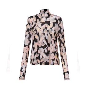 Cabi Mesh Turtleneck style #4422 size Small black and soft pink